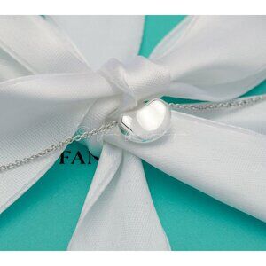 Tiffany & Co Vintage Bean Necklace Elsa Peretti11mm Pendant in Silver 16" Chain